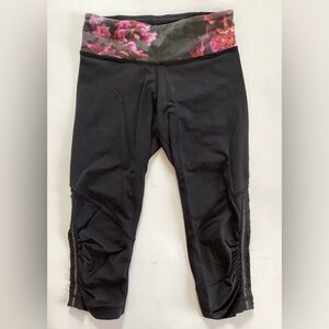 LULULEMON capri leggings, floral waistband